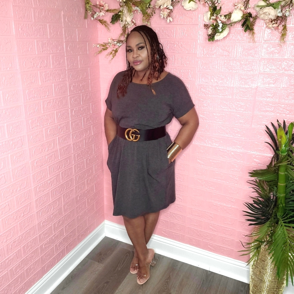 Casual tshirt dress (charcoal)